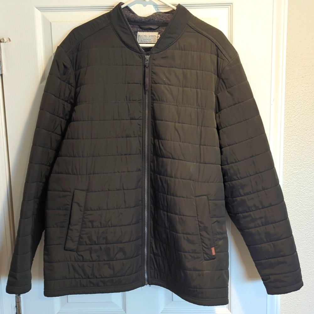Men's Black Quilted Bomber Jacket